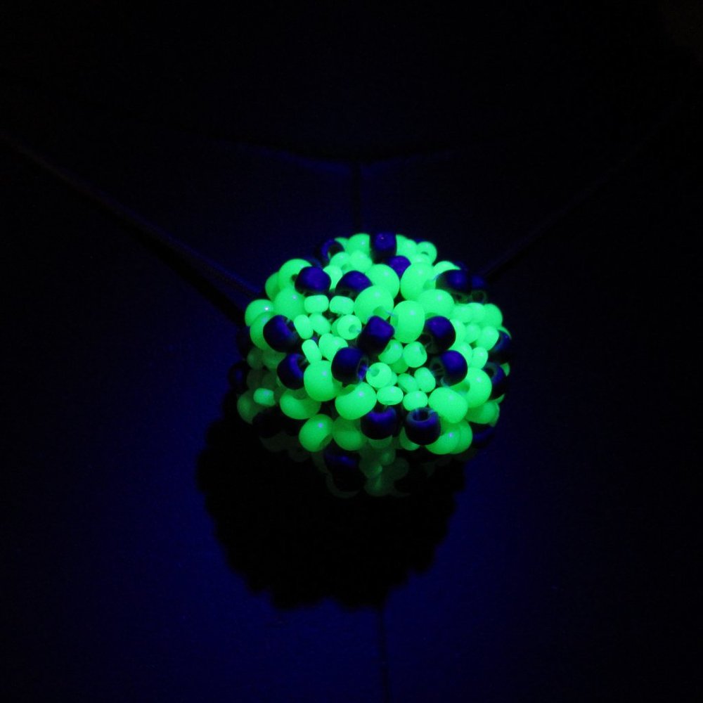 Handwoven Uranium Glass Bead pendant